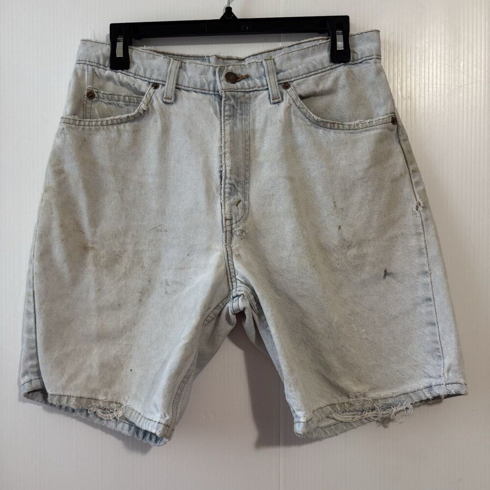 Levis 550 Vtg 1995 Orange Tab Light Wash Denim Shorts Mens Sz 31 Relaxed Fit